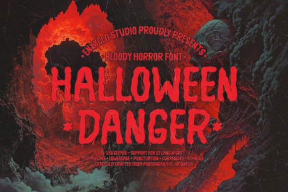 Halloween Danger: A Bloody Horror Display Font in Practice